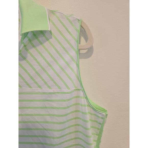 Lady Hagen Green Striped Sleeveless shirt Size L NWT - Picture 5 of 10